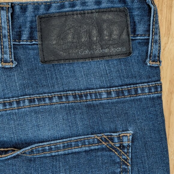 Calvin Klein Jeans Mens 40x30 Blue Straight Leg Stretch Denim Pants - Picture 10 of 12